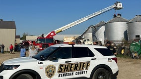 Kenosha County rescue, man lifted out of silo full of soybeans