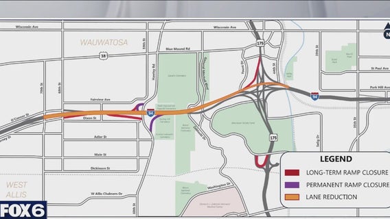 Milwaukee County I-94 long-term ramp closures begin Monday