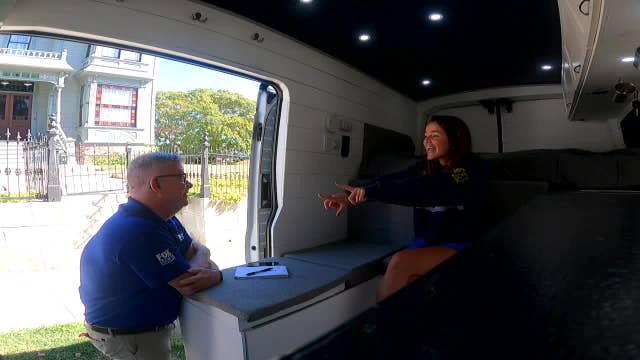 Brewers fan in Los Angeles for NLCS, drove converted van
