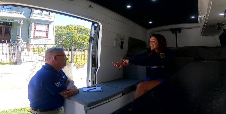 Brewers fan in Los Angeles for NLCS, drove converted van