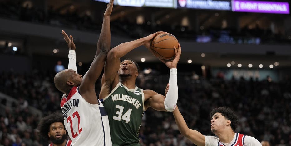 Bucks beat Wizards in home opener; Giannis Antetokounmpo scores 37 points