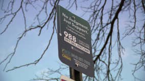 Milwaukee County Parks suicide prevention signs; message of help, hope