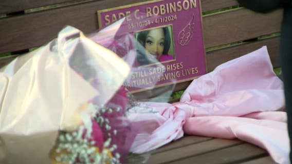 Sade Robinson remembered as family unveils bench at site of tragedy