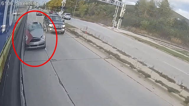 Car slams into MCTS bus; incident captured by bus surveillance camera