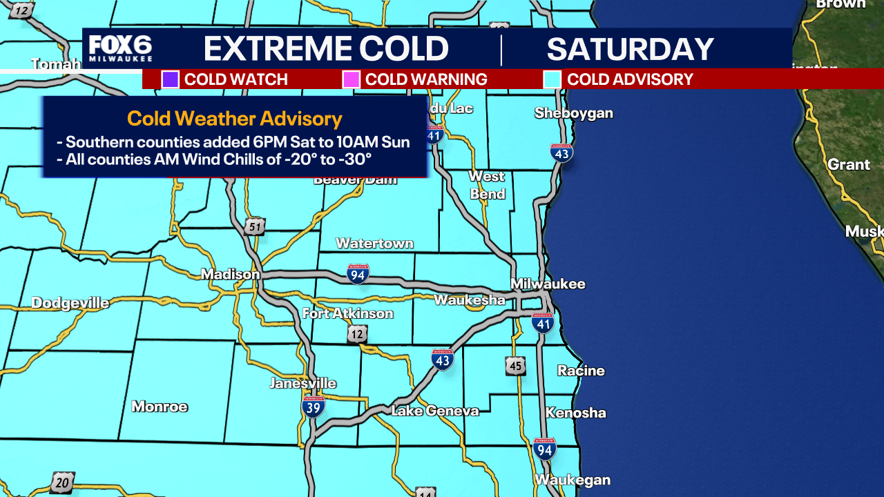 Wisconsin cold weather advisory Saturday, Sunday; what to know