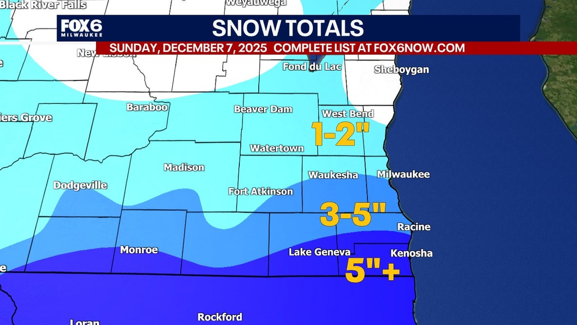 Wisconsin snowfall totals: Overnight snow on Saturday-Sunday, Dec. 6-7