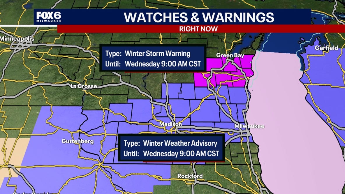 Wisconsin winter weather advisory Tuesday into Wednesday morning