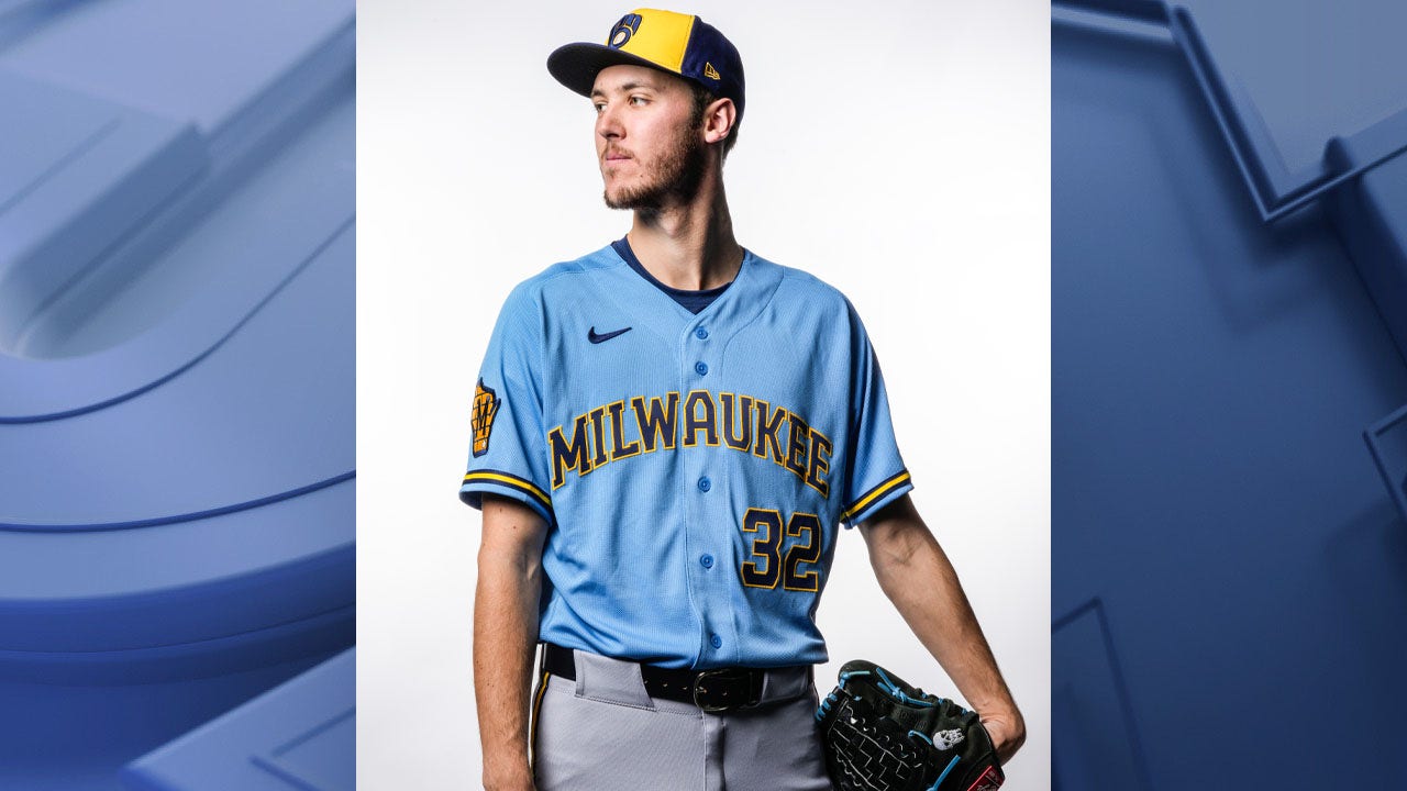 Milwaukee Brewers unveil new powder blue road jersey | FOX6 Milwaukee