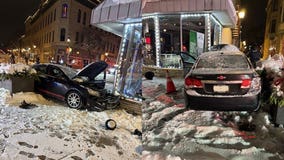 Car crashes to downtown Waukesha business, near Five Points