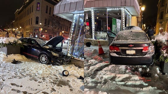 Car crashes to downtown Waukesha business, near Five Points