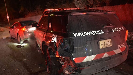2 separate crashes involving Wauwatosa police officers; 4 taken to hospital