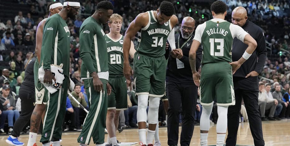 Bucks rally past Pistons after Giannis exits early with calf injury