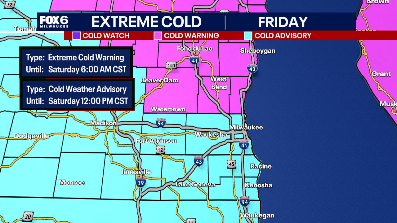 Wisconsin extreme cold warning, advisory Friday into Saturday