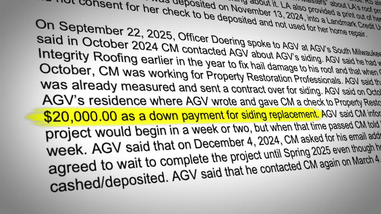 Roofing contractor charged with theft; 3 South Milwaukee projects