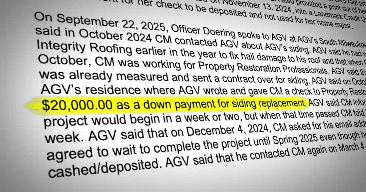 Roofing contractor charged with theft; 3 South Milwaukee projects