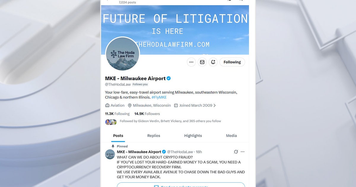 Milwaukee Mitchell Airport X account hacked, replaced with crypto content