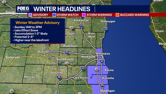 Wisconsin winter weather: Lake effect snow starts Saturday night