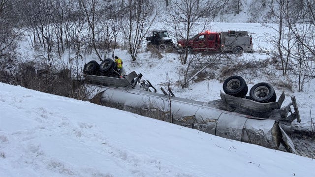 Wisconsin milk tanker crash; driver injured, dairy spilled