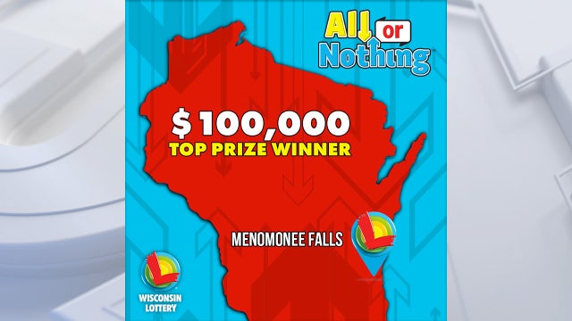 Winning $100,000 All or Nothing ticket sold in Menomonee Falls