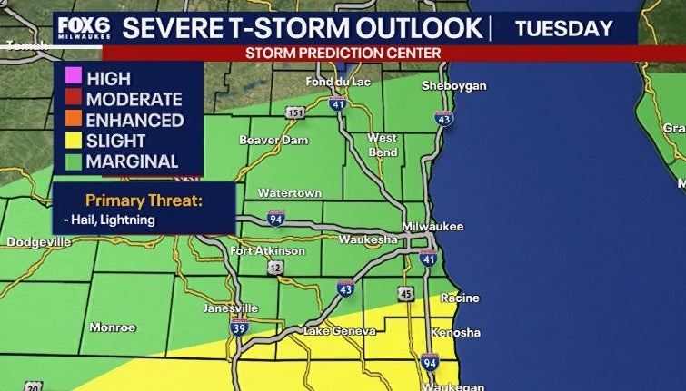 Severe storms possible Tuesday night, winter weather advisory Wednesday