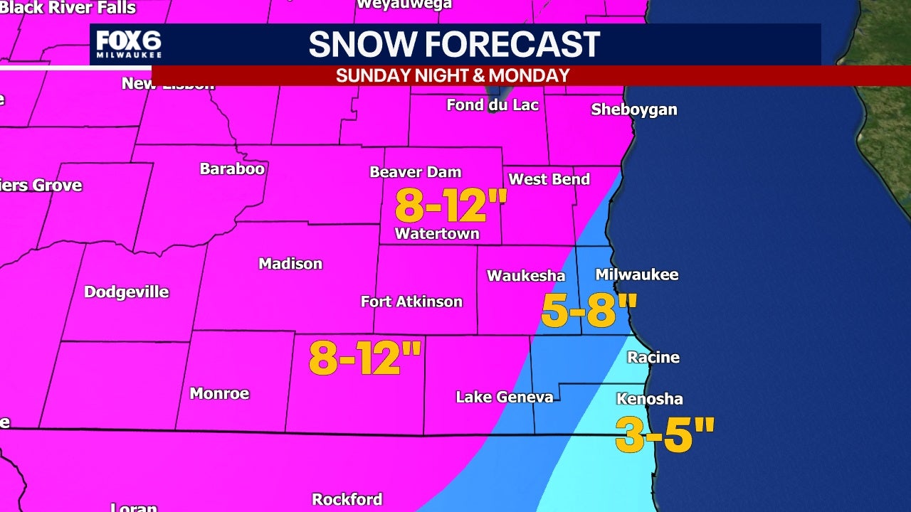 Wisconsin winter storm warnings and advisories Sunday into Monday
