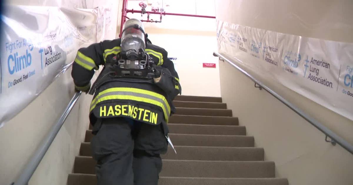 Milwaukee Fight For Air Climb; participants climb 30 flights of stairs