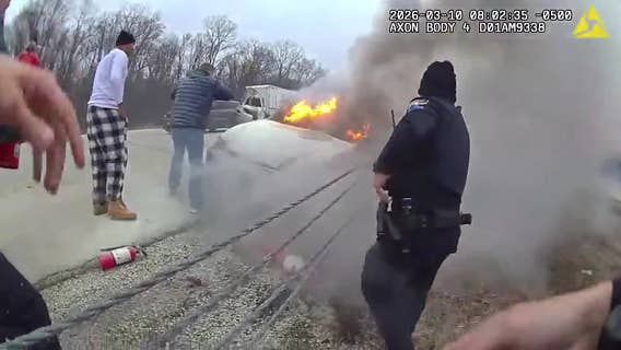 Germantown crash; bystanders help rescue Wauwatosa man from burning car