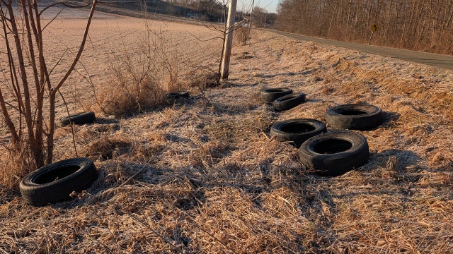 Dodge County illegal dumping; approximately 40 tires on Neda Road