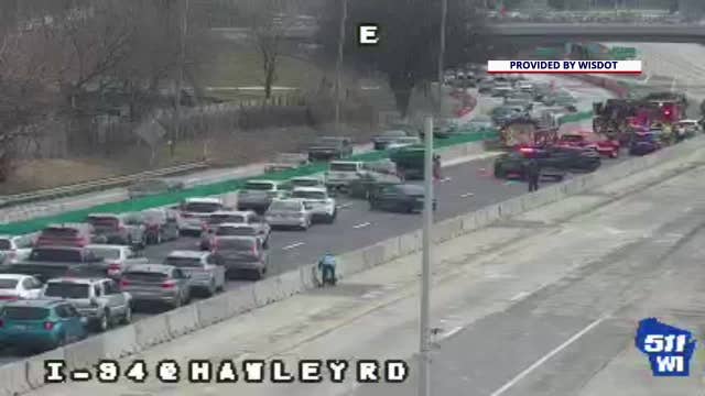 Rollover crash on eastbound I-94 at Hawley Road, 2 injured