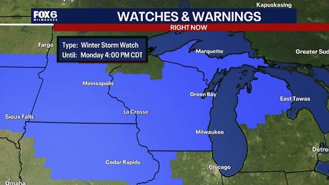Southeast Wisconsin winter storm watch; snow, ice, dangerous wind gusts