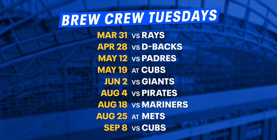 Brew Crew Tuesdays on FOX6; free Brewers games for viewers at home