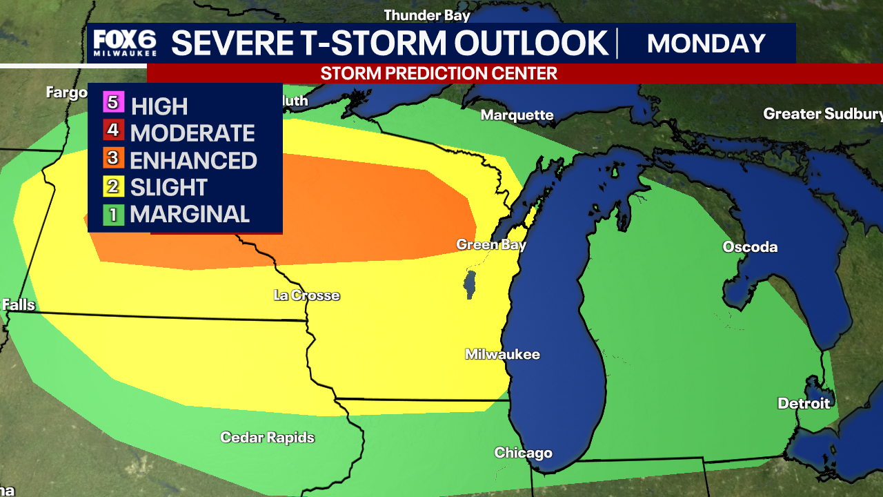 Wisconsin severe weather risk: Rounds of heavy rain, strong storms this week