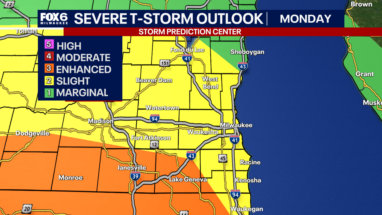 Southeast Wisconsin weather: Severe storms, heavy rain expected Monday