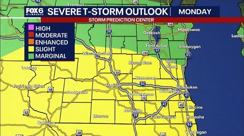 Southeast Wisconsin weather: Severe storms, heavy rain possible Monday
