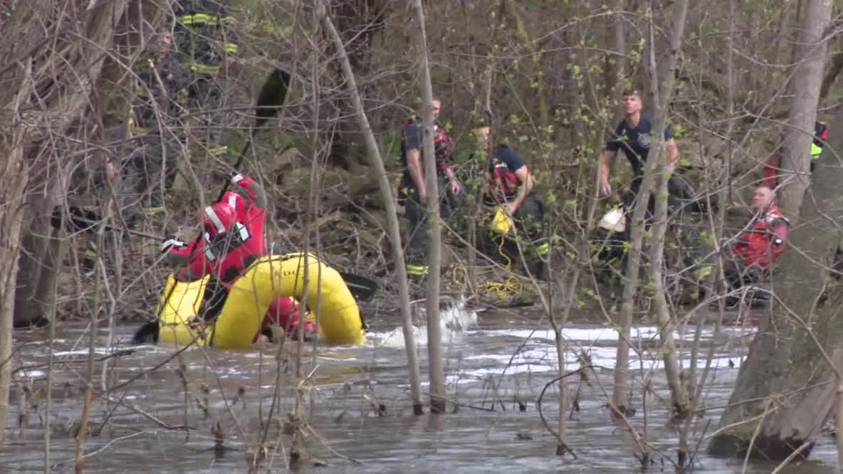 Glendale river rescue; father, son saved near Kletzsch Park