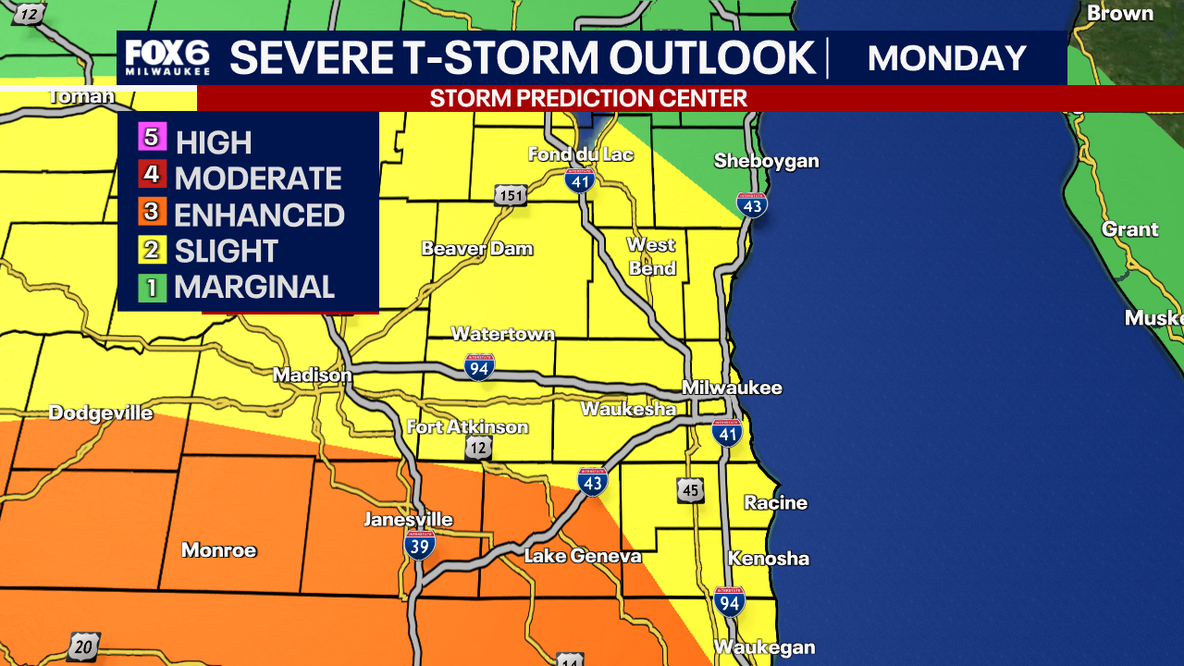 Southeast Wisconsin weather: Severe storms, heavy rain expected on Monday