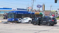 Milwaukee police chase ends with crash involving bus on city's northwest side