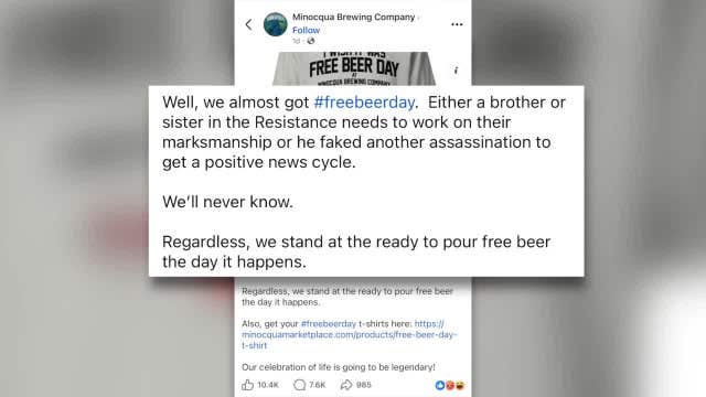 Minocqua brewery post draws backlash after White House dinner shooting