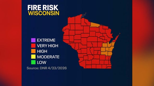 Wisconsin DNR: Fire danger high, very high across state Thursday