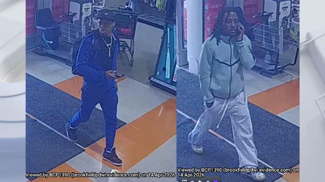 Brookfield theft of athletic shoes, backpack from Dick's Sporting Goods