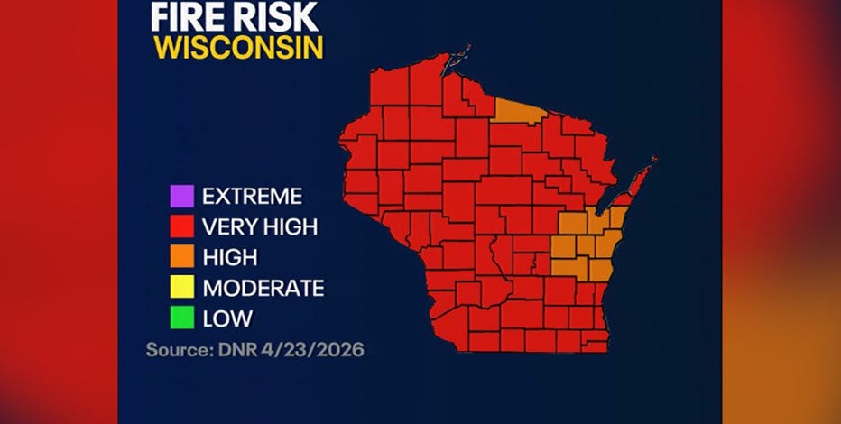 Wisconsin DNR: Fire danger high, very high across state Thursday