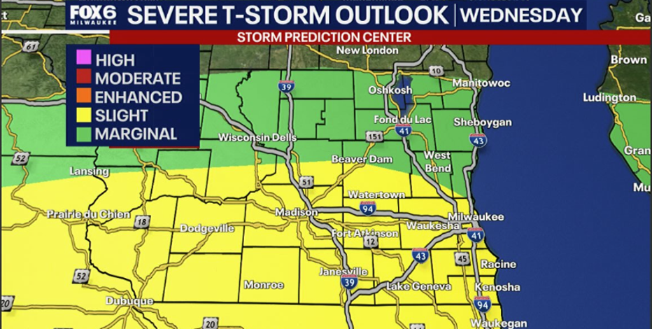 Wisconsin severe weather: Potentially dangerous storms Wednesday
