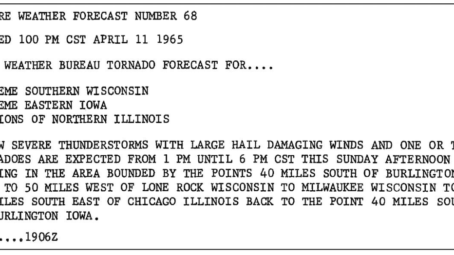 Text discussion severe weather Palm Sunday