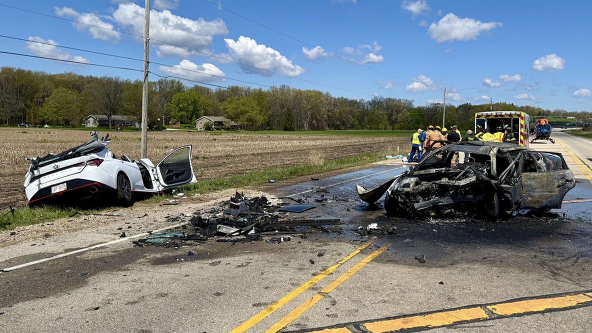 Kenosha County head-on crash, fire sends 3 to hospital Saturday