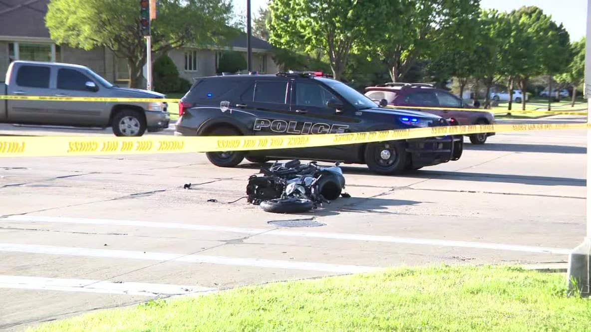 Greenfield motorcycle vs. SUV crash, rider severely injured