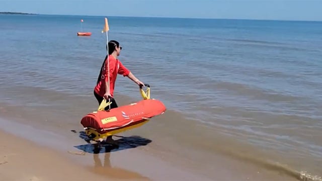 Racine lifeguard training, rescue robot demonstration