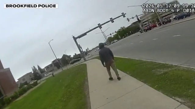Video: Brookfield police chase after suspect following threat complaint