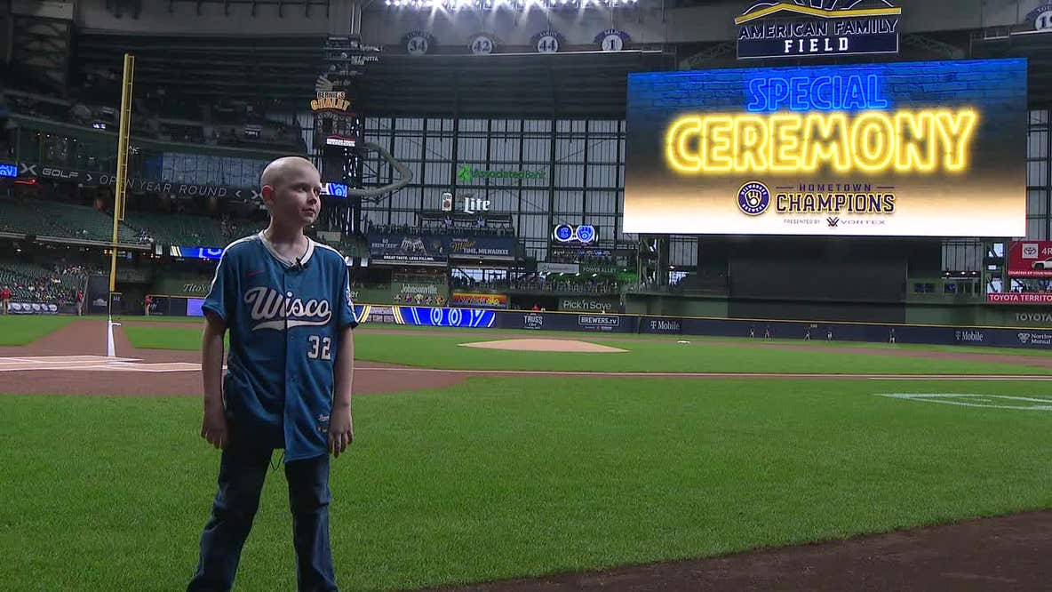 Brewers fan honored; 10-year-old cancer survivor gets VIP night