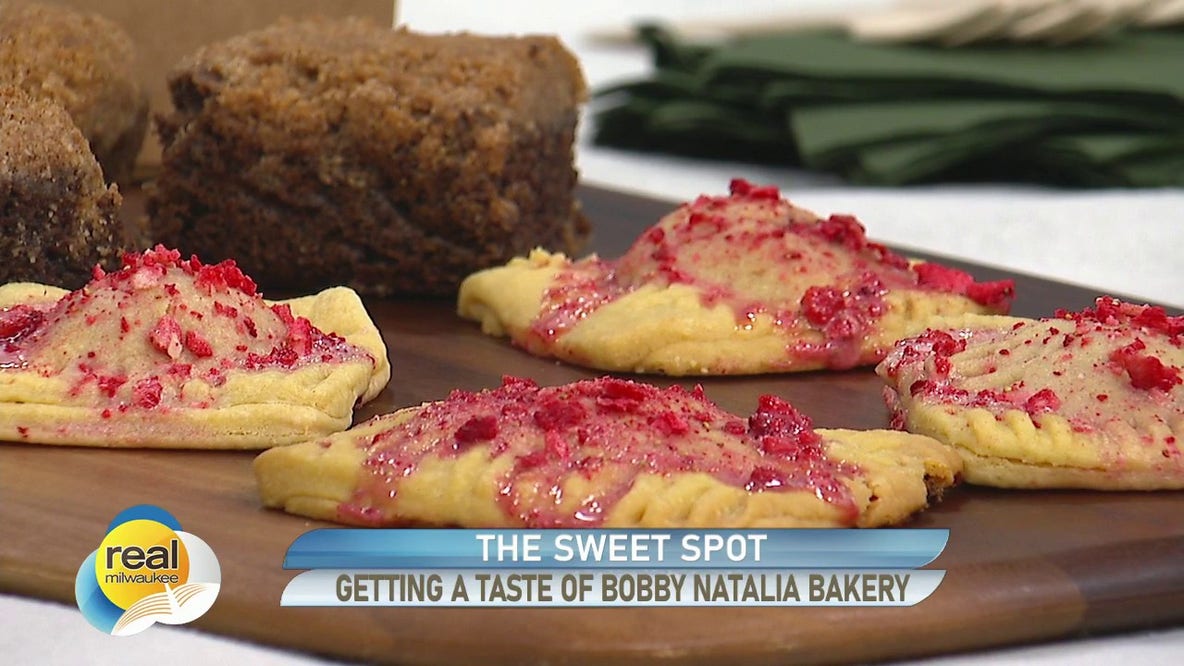 Sampling sweet treats from Bobby natalia Bakery