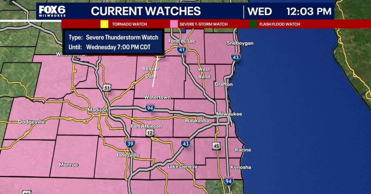 Southeast Wisconsin severe thunderstorm watch Wednesday; what to expect
